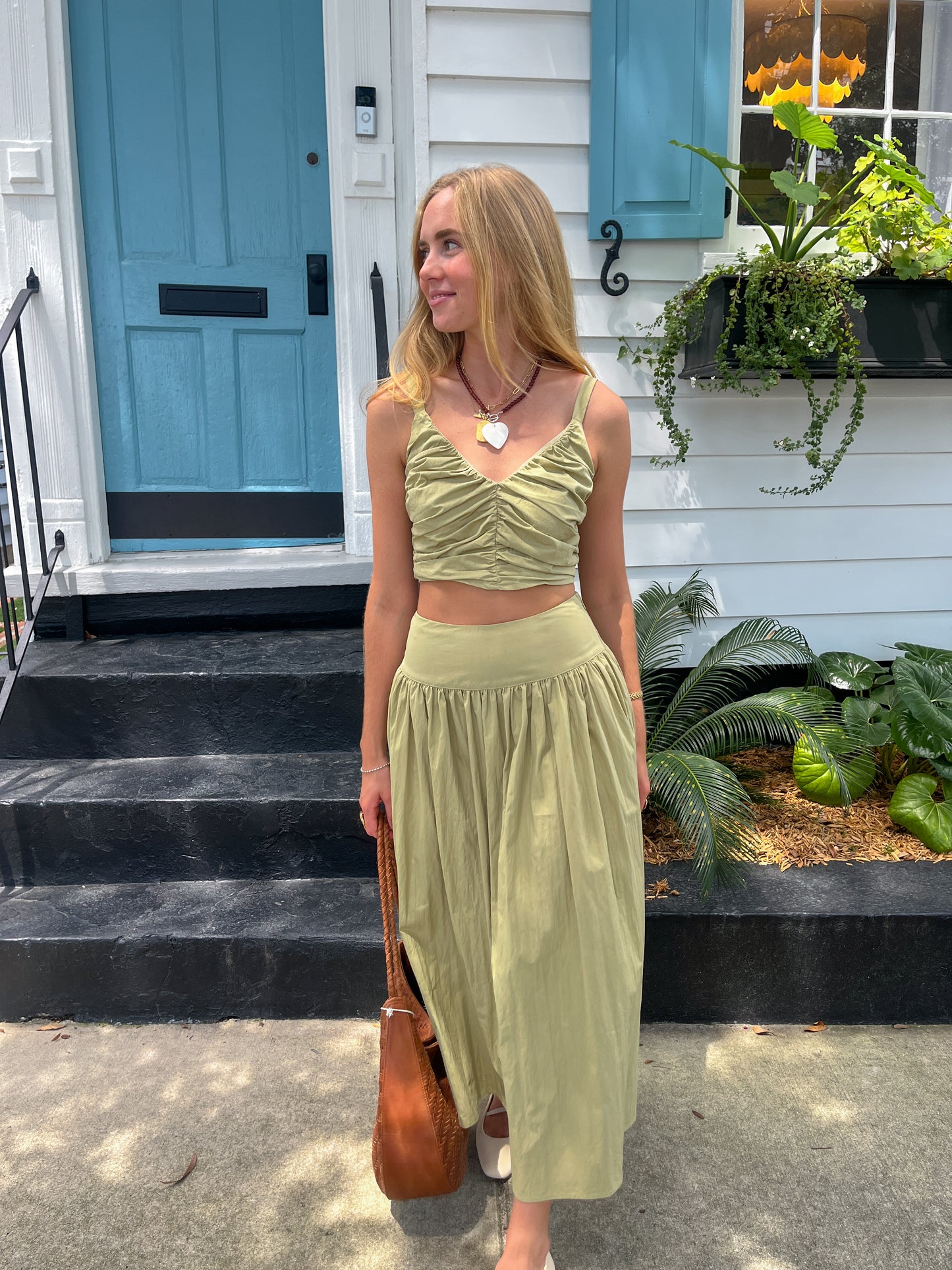 Green Maxi Skirt Set