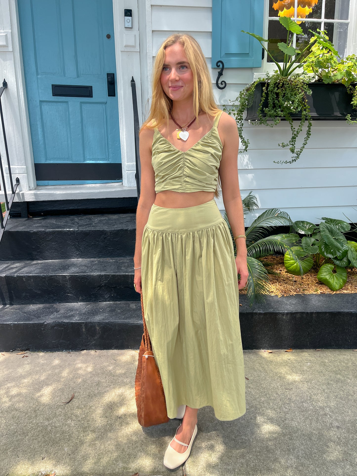 Green Maxi Skirt Set