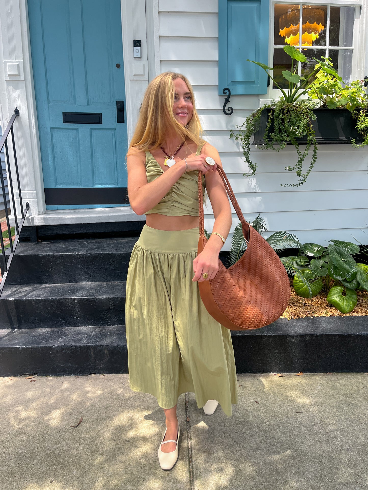 Green Maxi Skirt Set