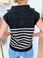 Black stripe sleeveless sweater