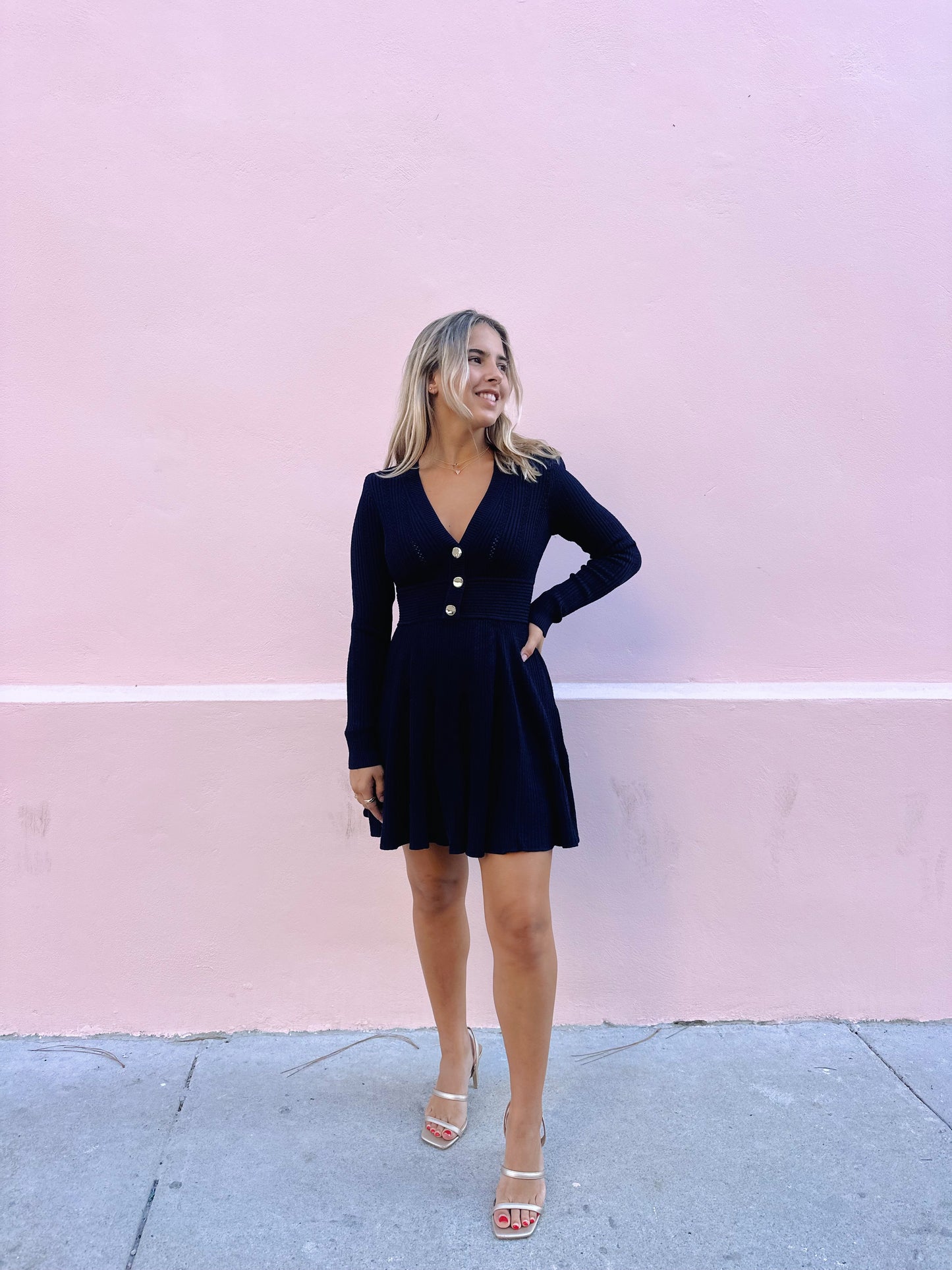 Navy Knit Dress