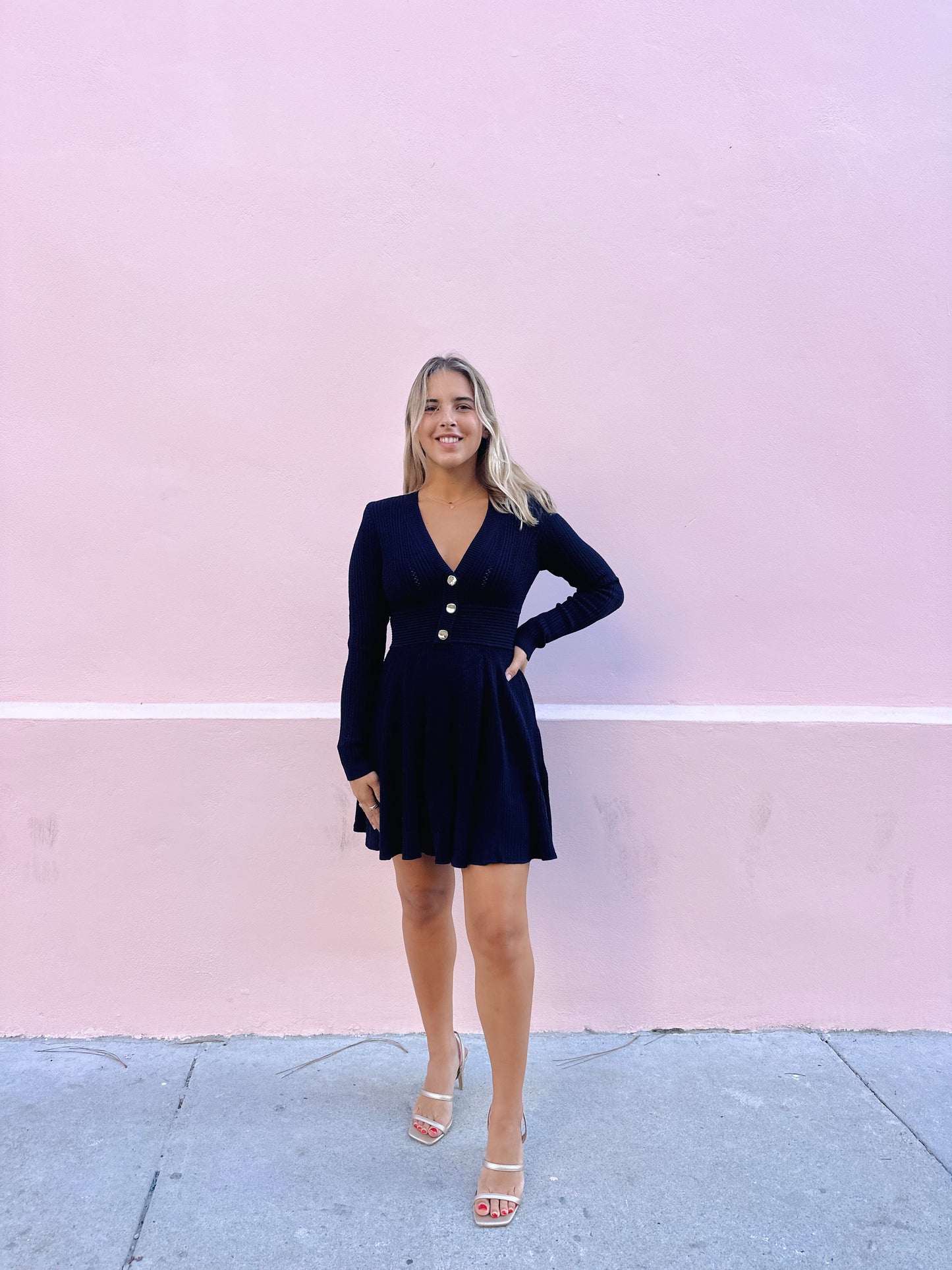 Navy Knit Dress