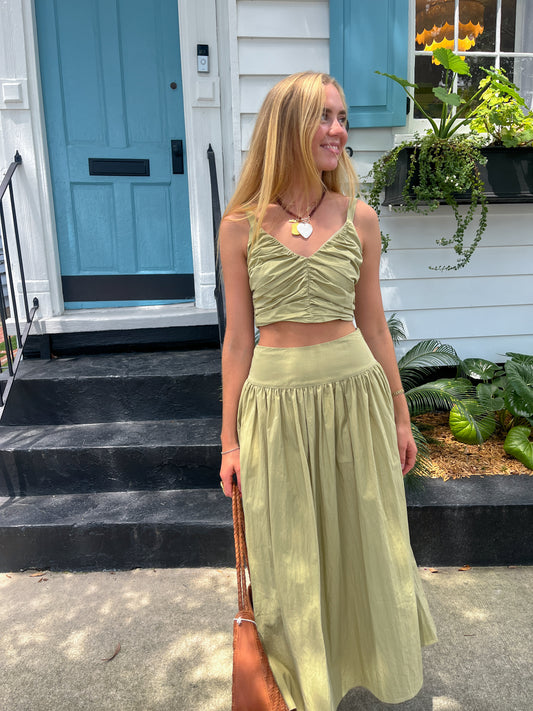Green Maxi Skirt Set