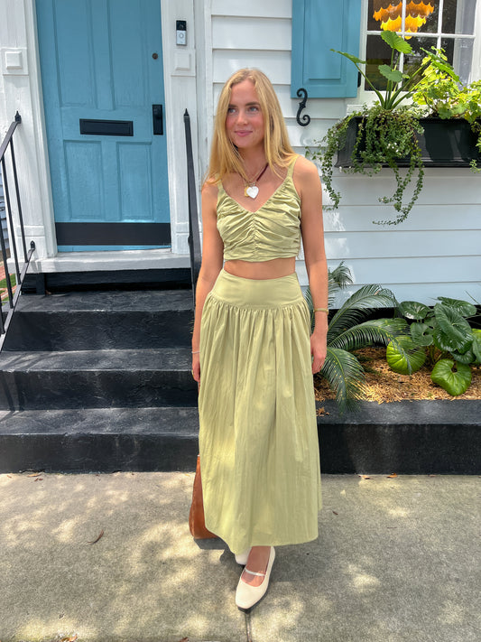 Green Maxi Skirt Set