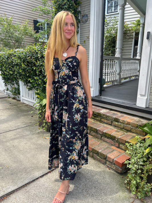 Floral bustier maxi