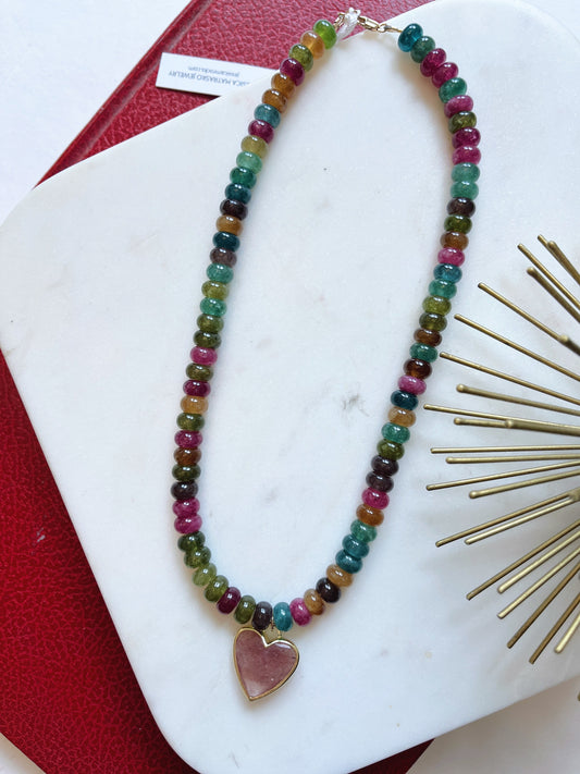 Caia Tourmaline Jade & Red Quartz Necklace