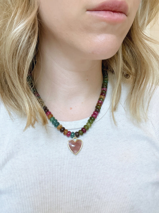 Caia Tourmaline Jade & Red Quartz Necklace