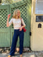 Ribbed Knit Ruched Top