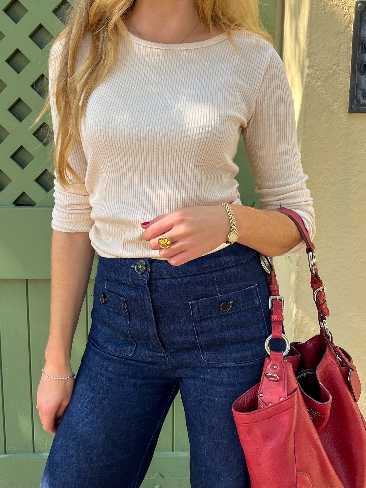 Ribbed Knit Ruched Top